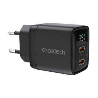 Sieťová nabíjačka GAN3 USB-C+C PD35W Choetech PD6051 (čierna)