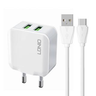 Sieťová nabíjačka LDNIO A2201 2USB + kábel USB-C