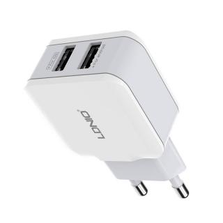 Sieťová nabíjačka LDNIO A2202, 2x USB, 12 W (biela)