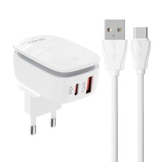 Sieťová nabíjačka LDNIO A2425C USB, USB-C + kábel USB-C