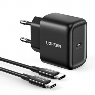 Sieťová nabíjačka Ugreen USB typu C 25W Power Delivery + kábel USB typu C 2m čierna (50581)