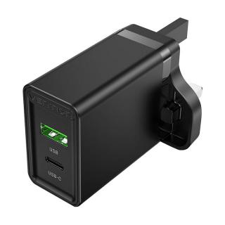 Sieťová nabíjačka USB-A, USB-C Vention FBBB0-UK 18W/20W UK Black