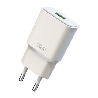 Sieťová nabíjačka XO L92D, 1x USB, 18W, QC 3.0 (biela)