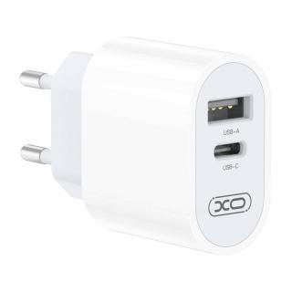Sieťová nabíjačka XO L97, 1x USB, USB-C (biela)