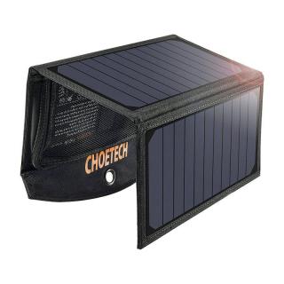 Skladacia solárna nabíjačka Choetech SC001 19W 2xUSB (čierna)