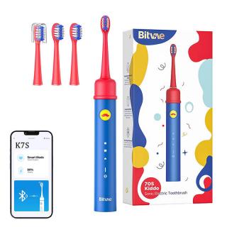 Sonická zubná kefka s aplikáciou pre deti, sada tipov Bitvae BVK7S (modrá)