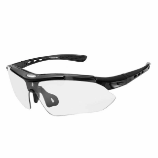 Športové cyklistické slnečné okuliare Wozinsky polarizované so sadou šošoviek + korekčné prekrytie čierne (WSG-B01)