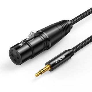 Ugreen audio kábel 3,5 mm mini jack (samec) - XLR (samica) 1 m čierny (AV182)