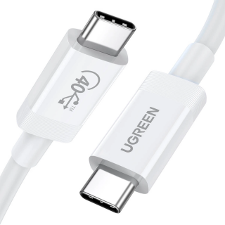 Ugreen kábel USB4 40Gbps 8K@60Hz USB typu C - USB typu C Power Delivery PD 100W 0,8m biely (US506)