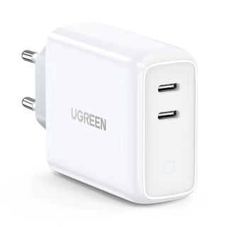 Ugreen rýchlonabíjačka 2xUSB-C 36W PD biela (CD199)