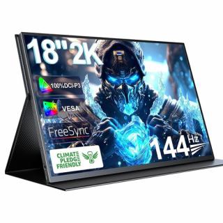 UPERFECT K118 18'' Prenosný herný monitor 144 Hz, IPS 2560x1600, 1000:1, FreeSync, HDR, 100% DCI-P3, vstavaný reproduktor, 9 ms, modré svetlo, VESA,…