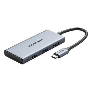 USB-C na HDMI, 3x USB 3.0, SD, TF Hub Vention TOOHB 0,15 m sivý