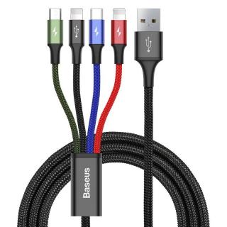USB kábel Baseus Fast 4v1 USB-C / 2x Lightning / Micro 3,5A 1,2 m (čierny)