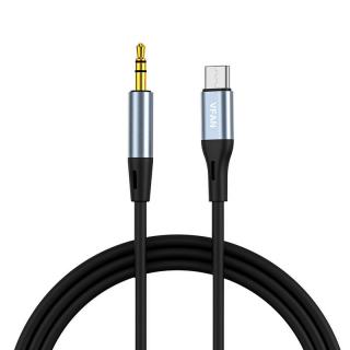 Vipfan L06 Kábel USB-C na mini jack 3,5 mm AUX, 1 m (sivý)