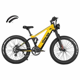 Vitilan T7 horský elektrický bicykel - Žltá  + Zámok na kolobežku zadarmo