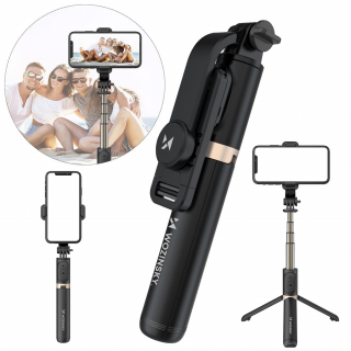 Wozinsky Selfie Stick Tripod teleskopický statív + diaľkové ovládanie Bluetooth čierny (WSSTK-01-BK)