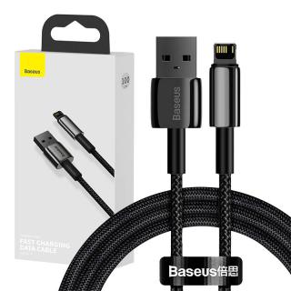 Zlatý kábel Baseus Tungsten USB na iP 2,4A 1 m (čierny)