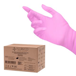 All4med jednorázové nitrilové rukavice růžové XS 10 x100ks