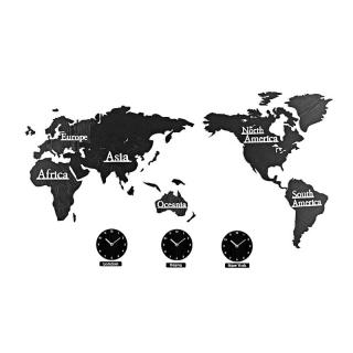 Dekoračné nástenné hodiny - svetová mapa