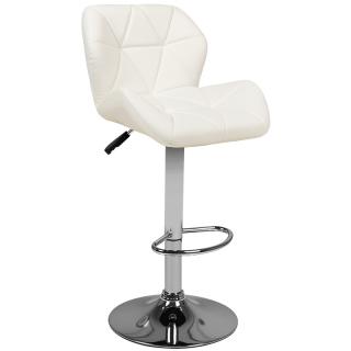 M01 prešívaná kozmetická barová stolička biela