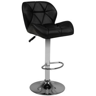M01 prešívaná kozmetická barová stolička čierna