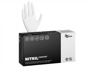 Nitrilové rukavice COMFORT 100 ks, bez púdru, biele, 4,4 g M