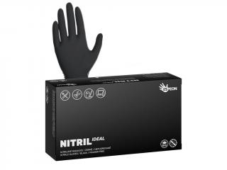 Nitrilové rukavice IDEAL 100 ks, bez púdru, čierne, 3,5 g S