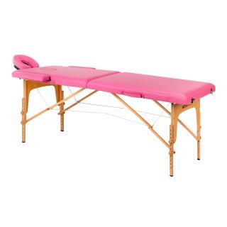 Skladacie masážne lehátko Komfort Activ Fyzio 2 segmentové drevené ružové