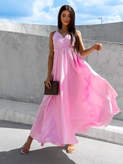 Baby ružové dlhé lesklé šaty PERFECTLY