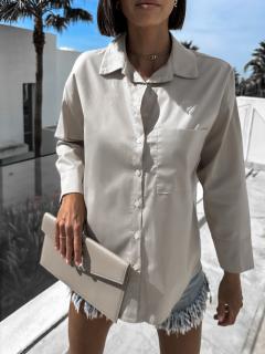Béžová elegantná košeľa SOEYNE s vreckom Veľkosť: ONESIZE