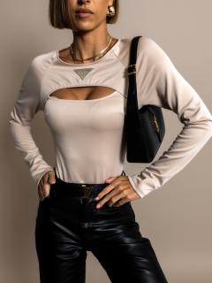 Béžové elastické elegantné body LAVANDA Veľkosť: ONESIZE