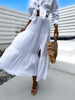 Biela mušelínová sukňa BLARES s rázporkom Veľkosť: ONESIZE