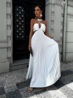Biele elegantné šaty SOCIOLE na zaväzovanie Veľkosť: ONESIZE
