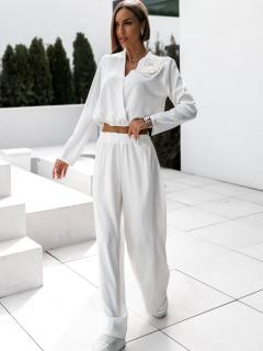 Biele elegantné široké nohavice ELIZON Veľkosť: ONESIZE