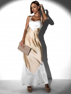 Bielozlaté zlaté elegantné šaty ITACHI Veľkosť: L