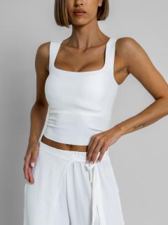 Biely elastický top CAMILLA s vypchávkami Veľkosť: ONESIZE