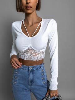 Biely elegantný top VAGEN Veľkosť: ONESIZE