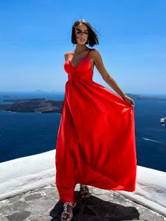 Červené elegantné šaty MAKANY Veľkosť: ONESIZE