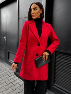 Červený flaušový kabát NOAM s gombíkmi Veľkosť: ONESIZE