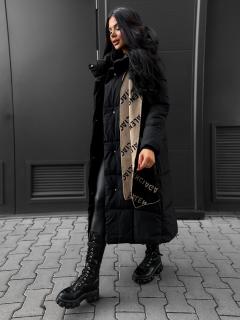 Čierna dlhá bunda MICHIGAN Veľkosť: M/L