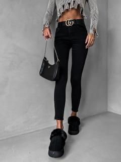 Čierne elastické džínsy DOROS so zipsami na členku Veľkosť: 27