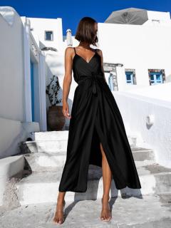 Čierne elegantné dlhé šaty FAIRYTALE Veľkosť: ONESIZE