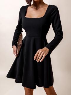 Čierne elegantné šaty BUTTONI jednoduchého strihu Veľkosť: ONESIZE