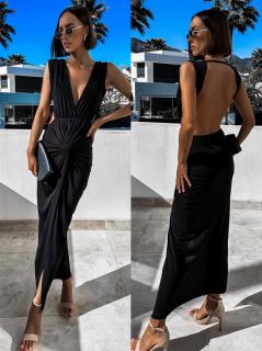 Čierne elegantné šaty HUNTIW Veľkosť: ONESIZE