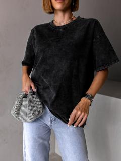 Čierne oversize trhané tričko BERATI Veľkosť: ONESIZE
