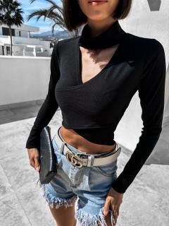 Čierny crop top GAZAYN Veľkosť: ONESIZE