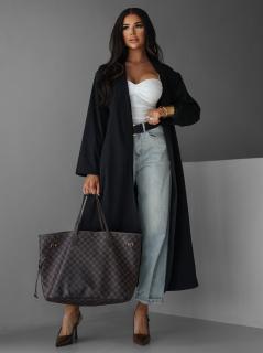 Čierny oversize dlhý kabát AERYTY Veľkosť: ONESIZE