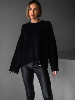 Čierny oversize štýlový sveter AMEDIA Veľkosť: ONESIZE