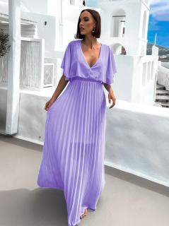 Fialové elegantné šaty PARFOMELLE s výstrihom do V Veľkosť: ONESIZE