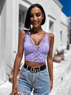 Fialový crop top DAVEN Veľkosť: ONESIZE